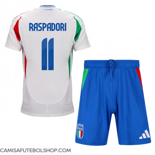 Camisa de time de futebol Itália Giacomo Raspadori #11 Replicas 2º Equipamento Infantil Europeu 2024 Manga Curta (+ Calças curtas)